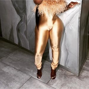 Lightly Worn Ostrich feathers bodysuit